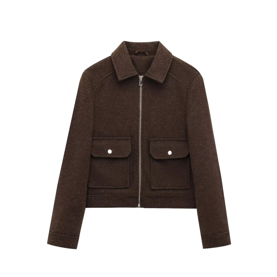 Duttini | Women’s Wool Bomber Jacket with Zipper