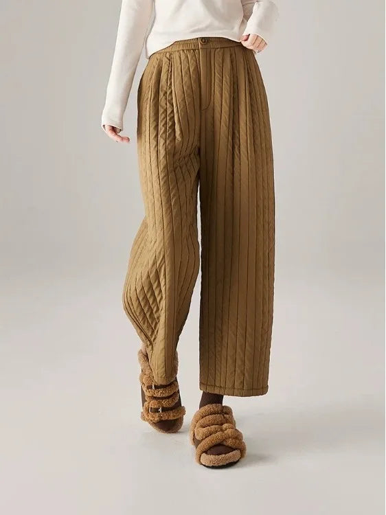 Duttini | Cotton Wide-Leg Pants for Women in Beige