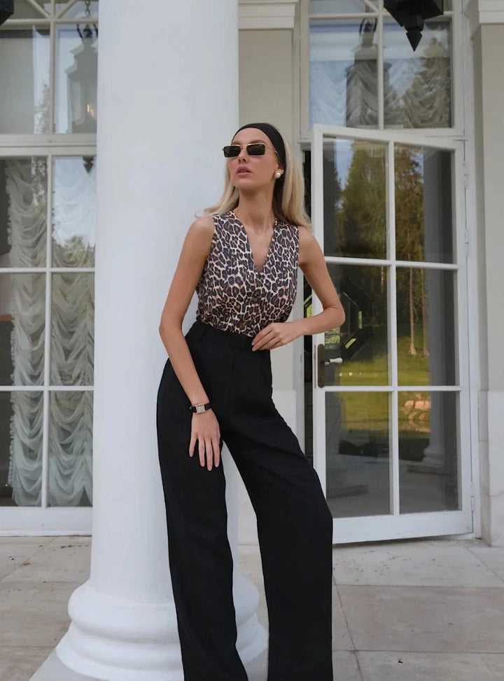 Duttini | Linen Wide-Leg Trousers for Women in Natural Color