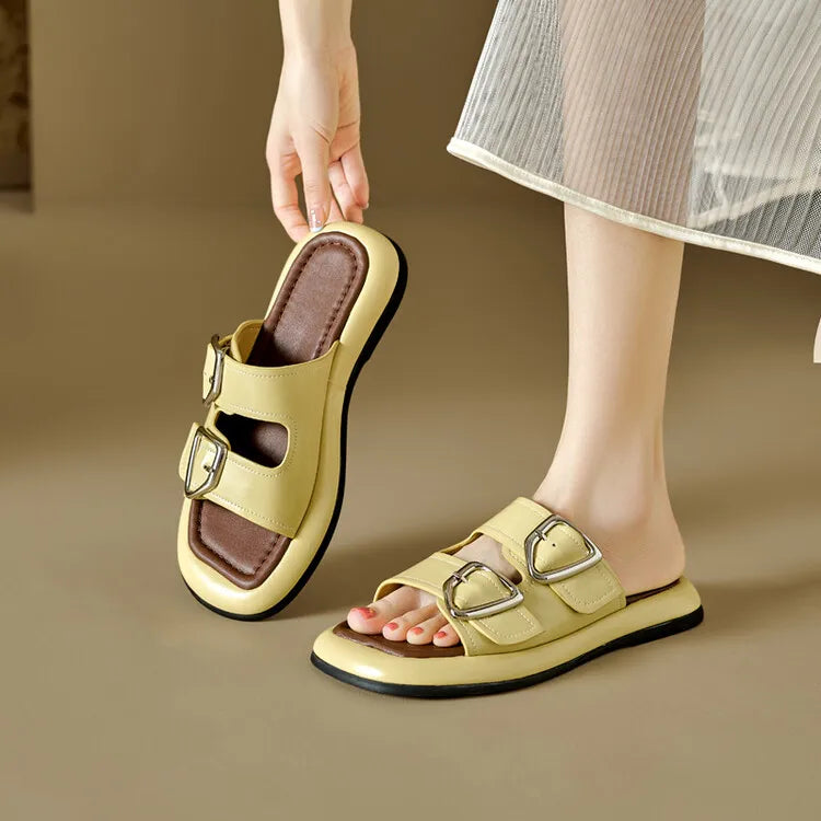 Duttini | Twin-Buckle Slide Sandals