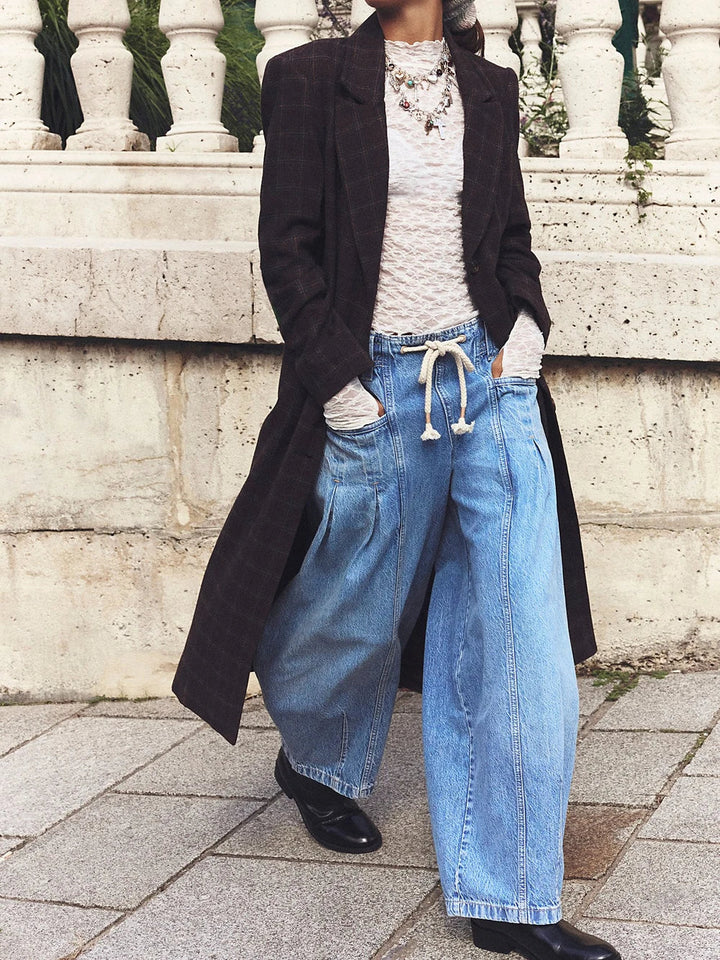 Duttini | Drawstring Denim Pants for Women