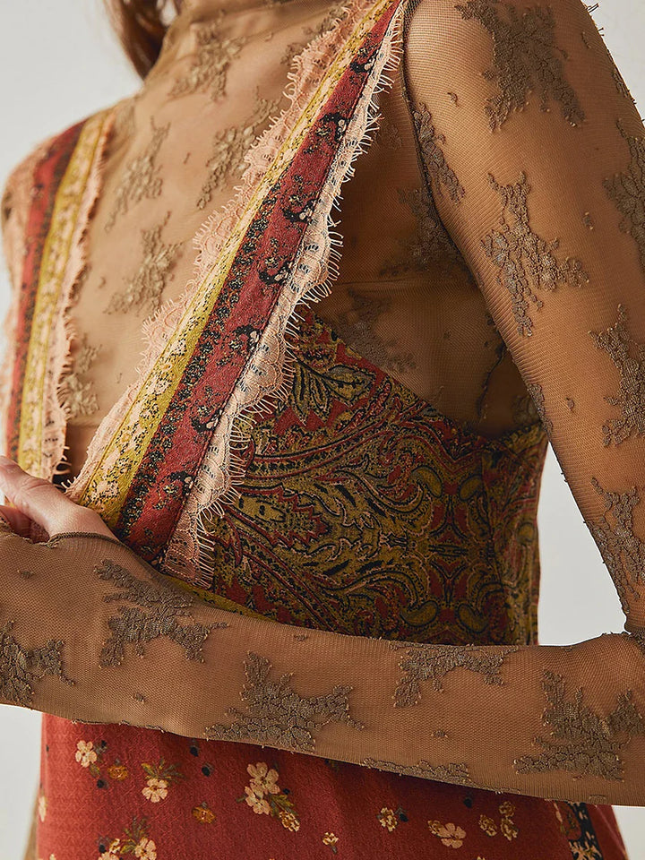 Duttini | Lace-Trim Floral Mini Dress