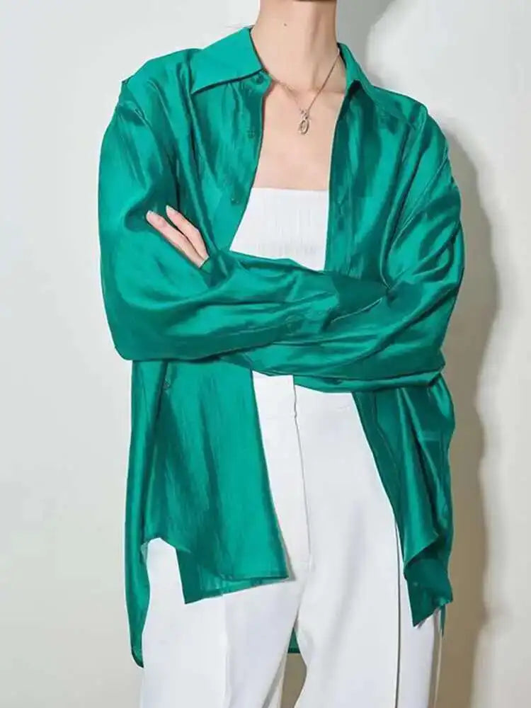 Duttini | Silk Poplin Blouse for Women in Flowing Fit