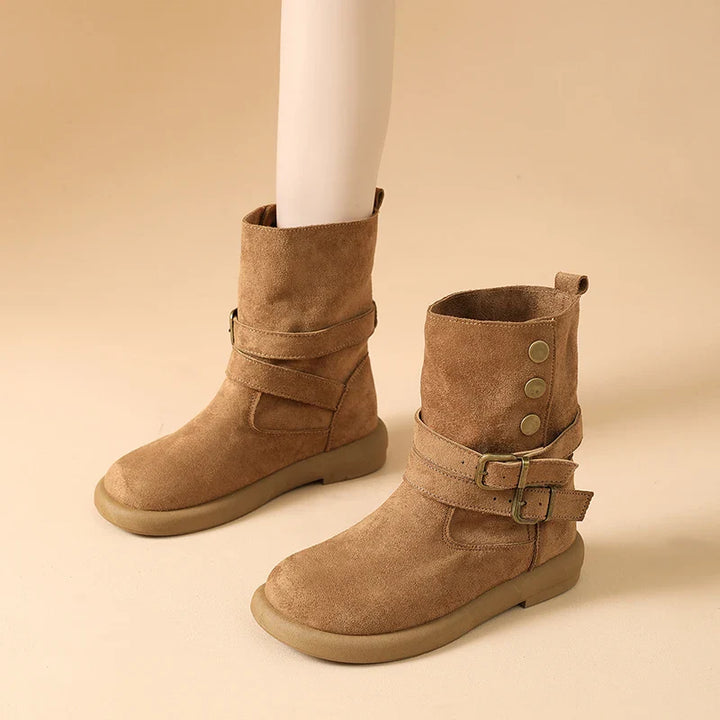 Duttini | Suede Buckle Ankle Boots