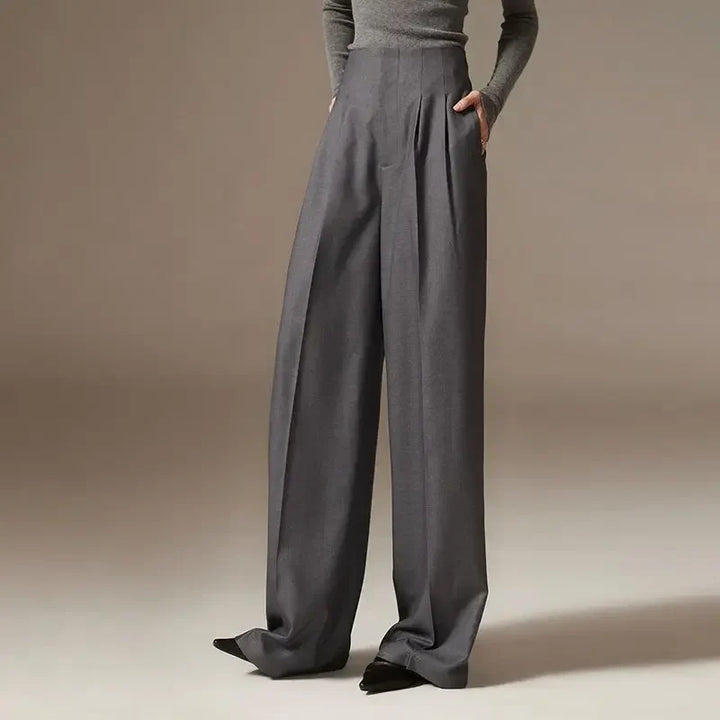 Duttini | Wide Leg Draped Pants for Women in Black