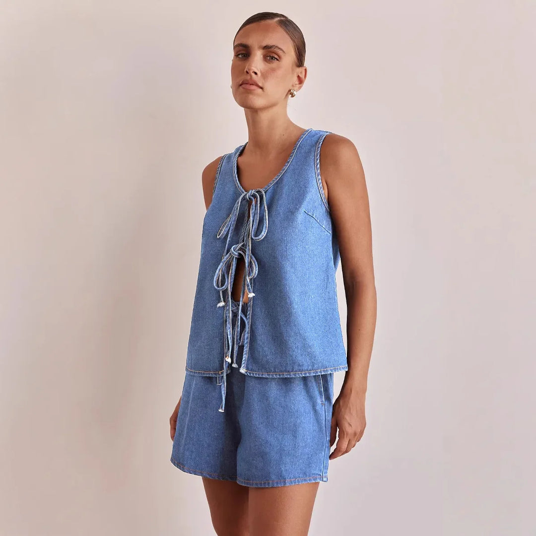 Duttini | Denim Tie Set