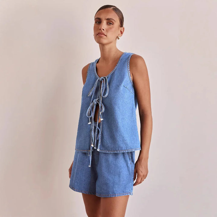 Duttini | Denim Tie Set