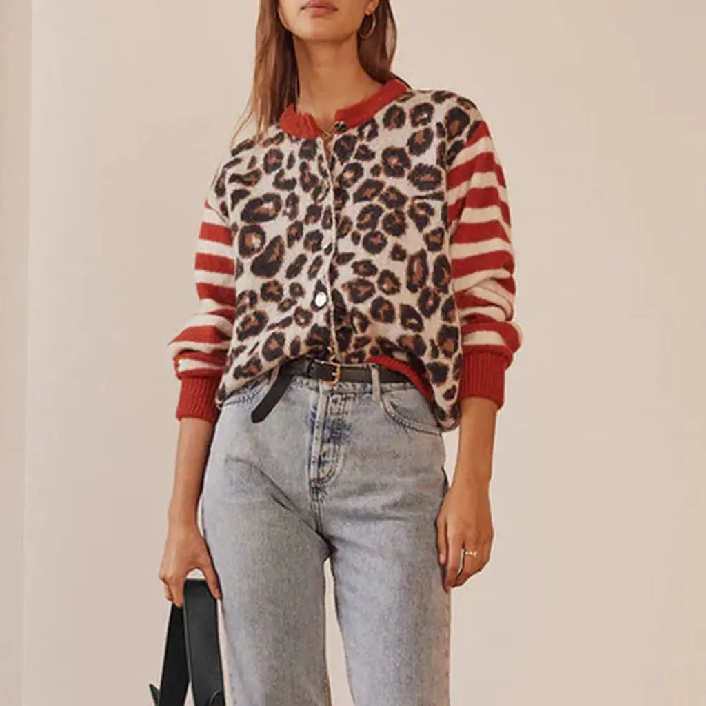 Duttini | Leopard Striped Top for Women