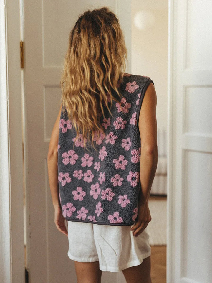 Duttini | Floral Fleece Vest for Women