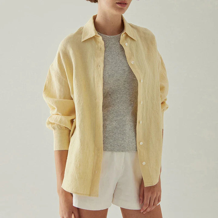 Duttini | Linen Shirt for Women with Slit Hem
