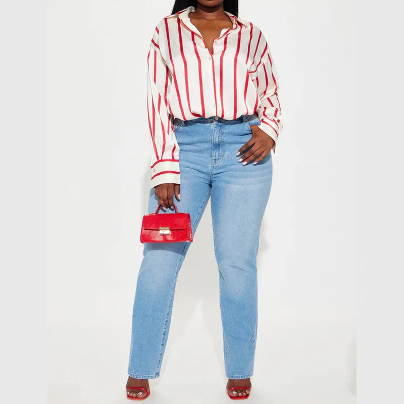Duttini | Satin Stripe Shirt for Women