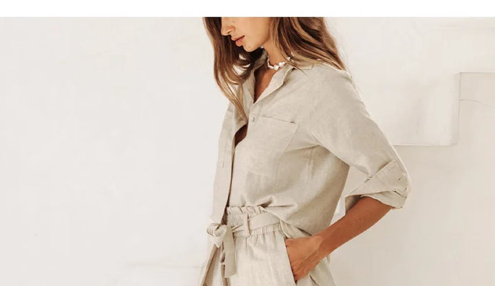 Duttini | Linen Wide Leg Pant for Women in Ruffle Style