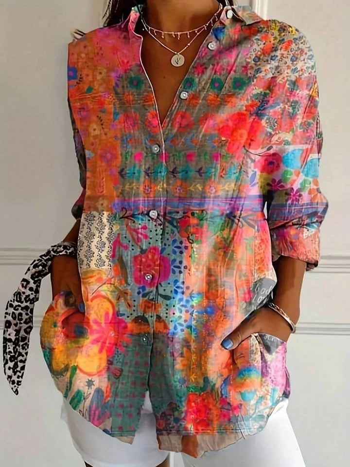 Duttini | Elegant Colorful Blouse With Playful Print for a Polished Look