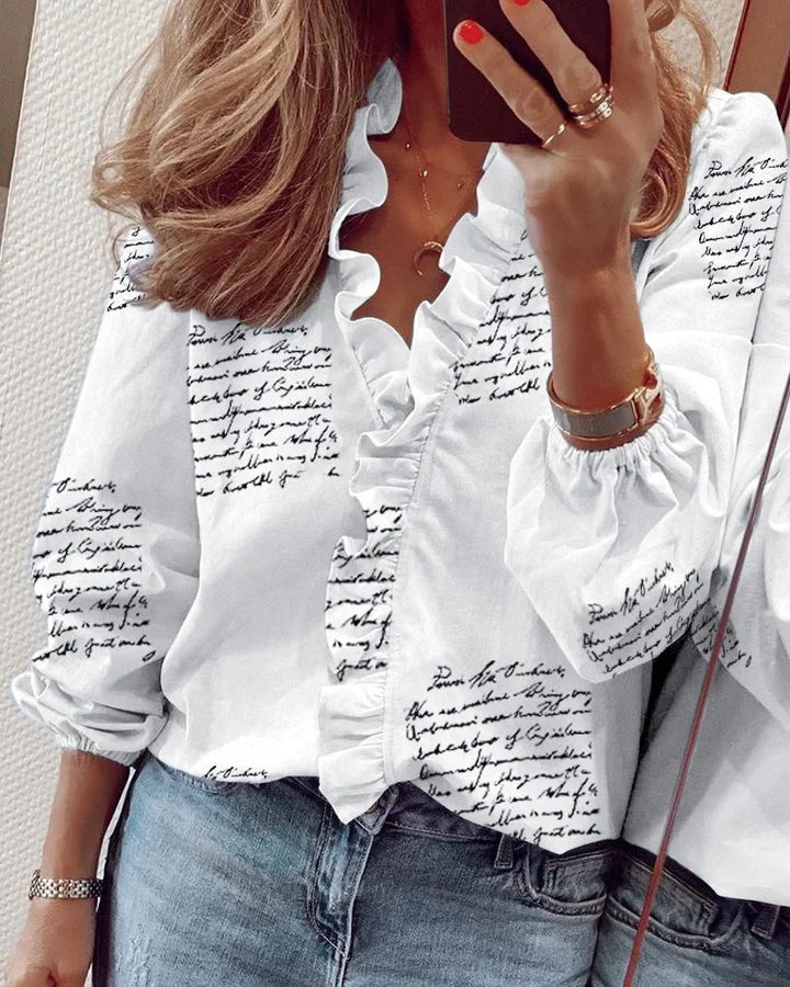 Duttini | Feminine Blouse With Playful Ruffles with a Timeless Finish