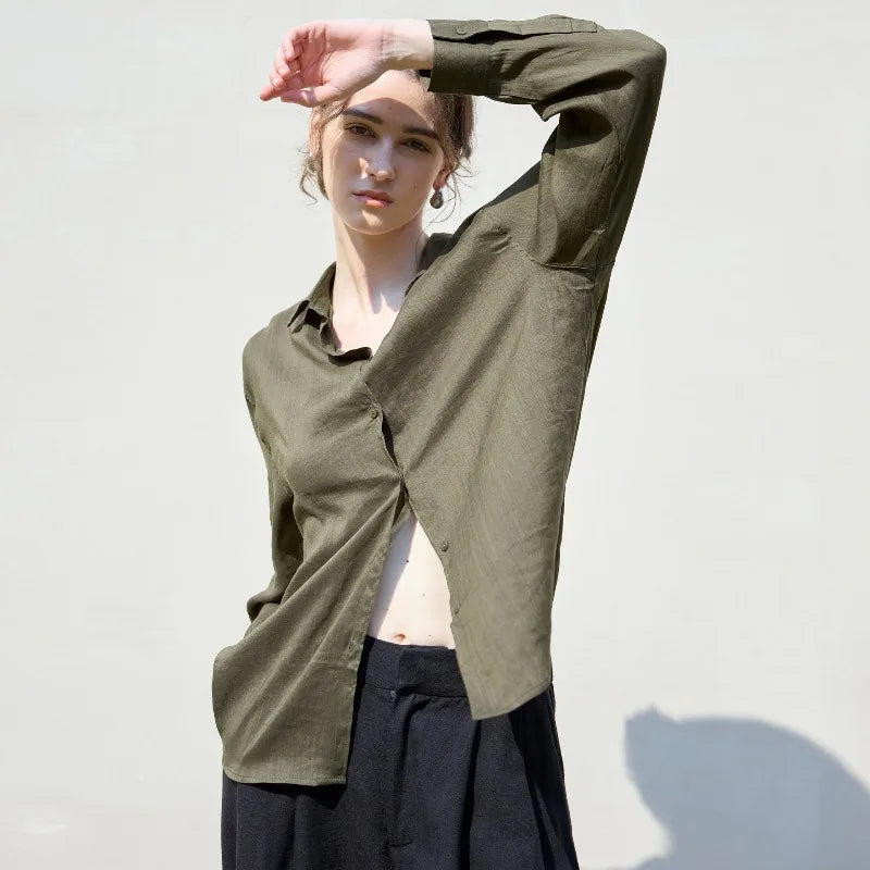 Duttini | Relaxed Ramie Button Down Shirt