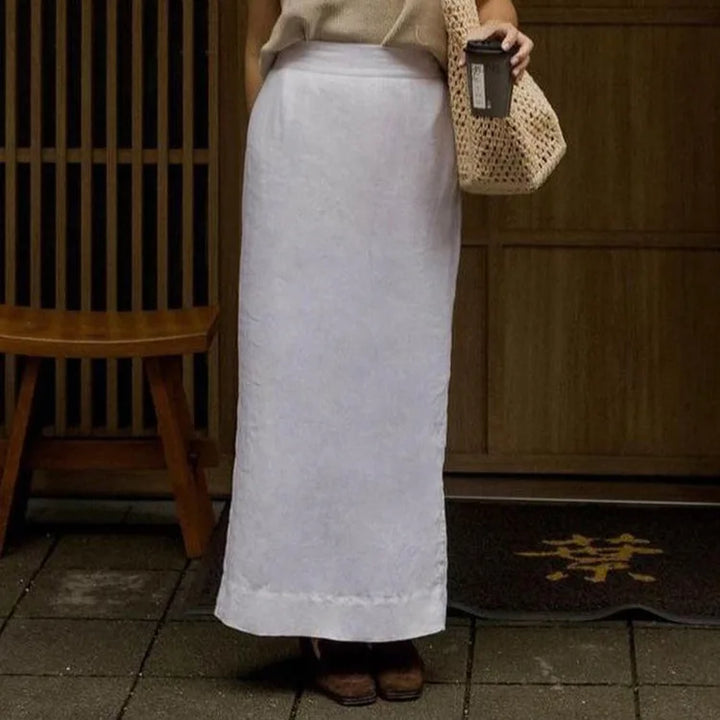 Duttini | Linen Crop Top for Women in White