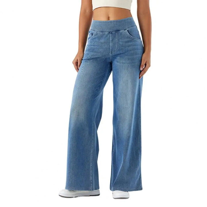 Duttini | Pull-On Wide Leg Jean for Women in Denim Blue