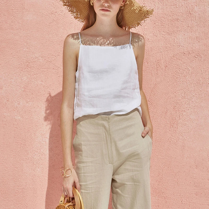 Duttini | Satin Strap Linen Cami