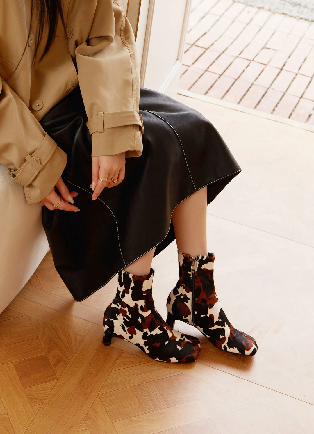 Duttini | Calf Hair Ankle Boots