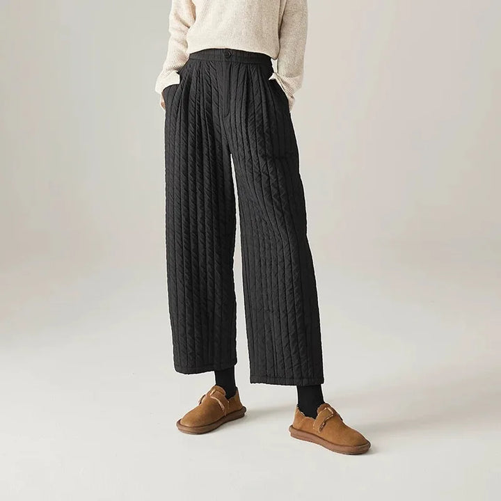 Duttini | Cotton Wide-Leg Pants for Women in Beige