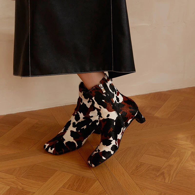Duttini | Calf Hair Ankle Boots