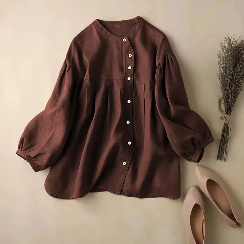 Duttini | Gathered Lantern Sleeve Blouse