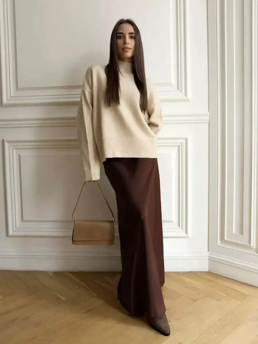 Duttini | Satin Fishtail Maxi Skirt for Women