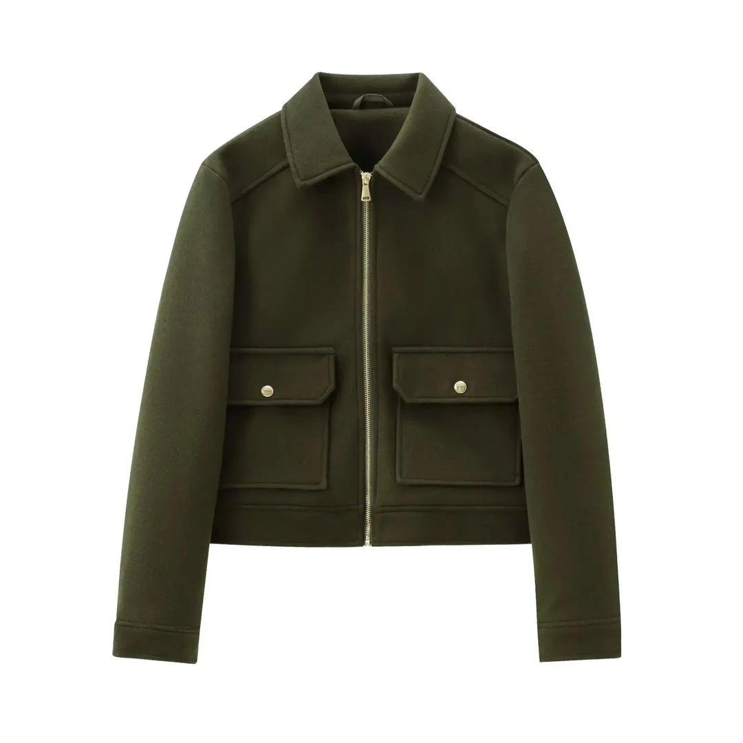 Duttini | Women’s Wool Bomber Jacket with Zipper