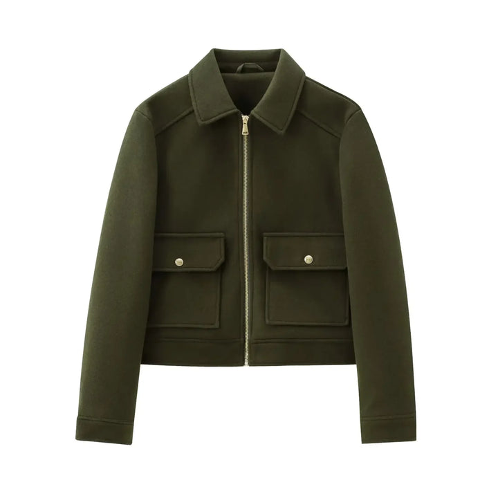 Duttini | Women’s Wool Bomber Jacket with Zipper