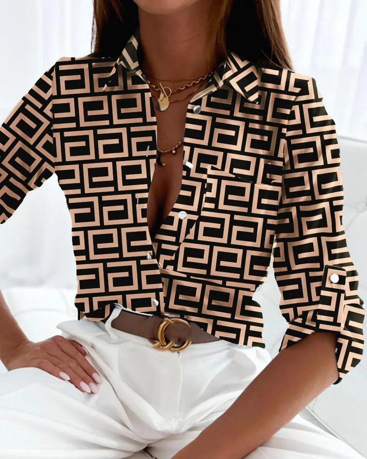 Duttini | Elegant Blouse With Artistic Print with a Timeless Finish