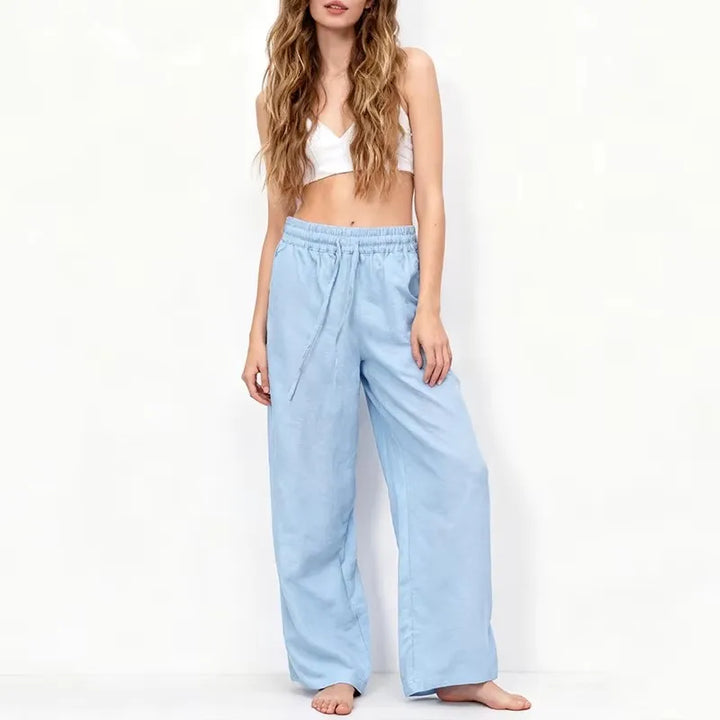 Duttini | Linen Lounge Pant for Women in Drawstring Fit