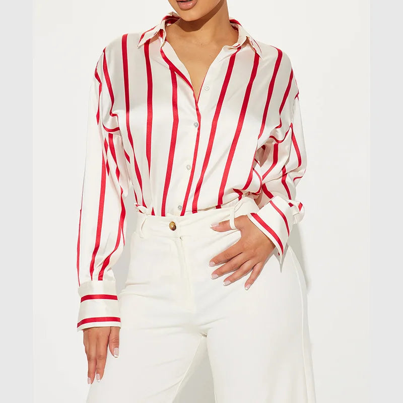 Duttini | Satin Stripe Shirt for Women