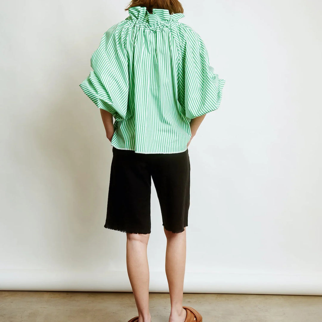 Duttini | Puffed Cotton Blouse for Women in White