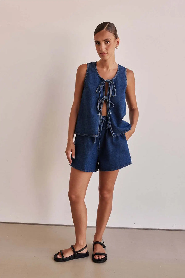 Duttini | Denim Tie Set