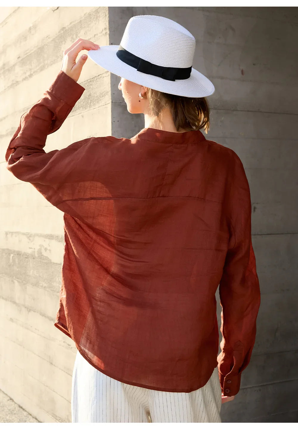 Duttini | Linen V-Neck Shirt for Women