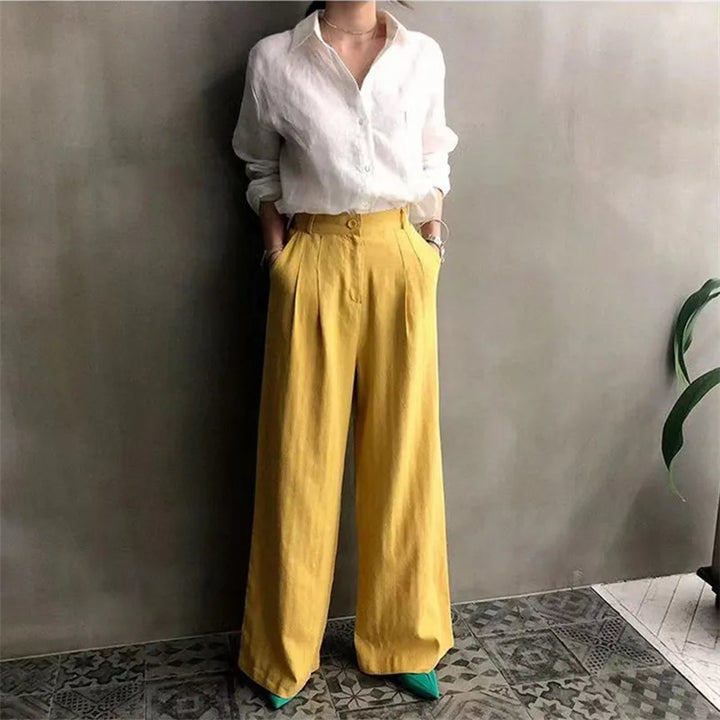 Duttini | Soft Linen Open Collar Shirt