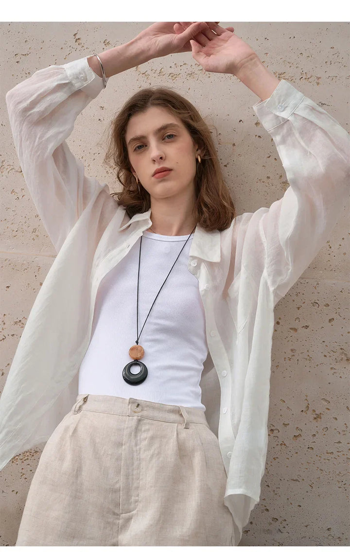 Duttini | Sheer Ramie Oversized Shirt