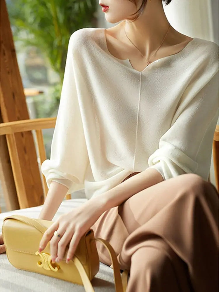 Duttini | Draped Knit Sweater Top