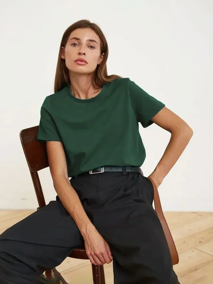 Duttini | Cotton Tee for Women in White, Casual Fit