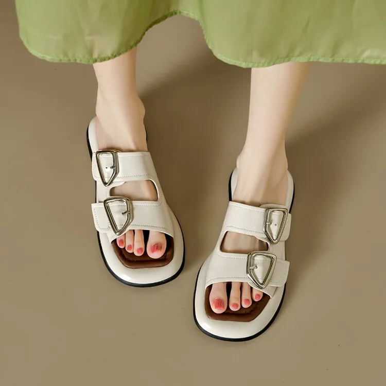 Duttini | Twin-Buckle Slide Sandals