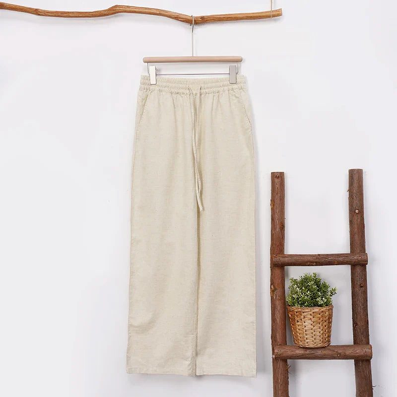 Duttini | Linen Lounge Pant for Women in Drawstring Fit