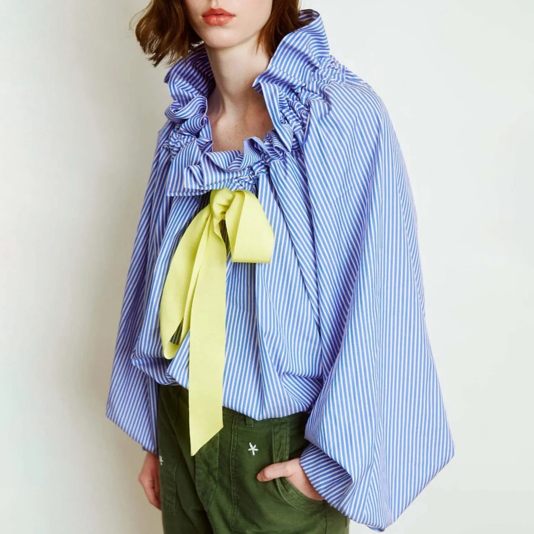 Duttini | Puffed Cotton Blouse for Women in White