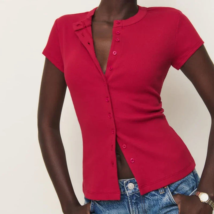 Duttini | Snapfront Knit Top for Women