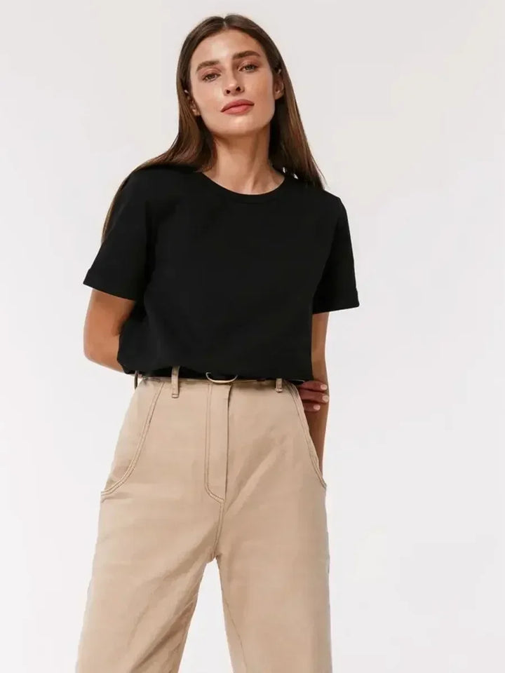 Duttini | Cotton Tee for Women in White, Casual Fit