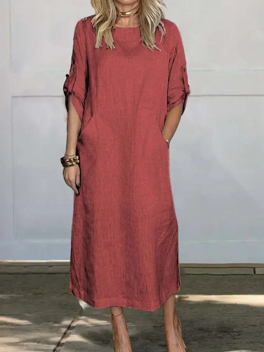 Duttini | Luxe A-Line Loose Fit Draped Dress Evening with Graceful Drape