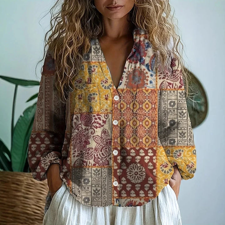Duttini | Flowing Relaxed Blouse With Nature Print