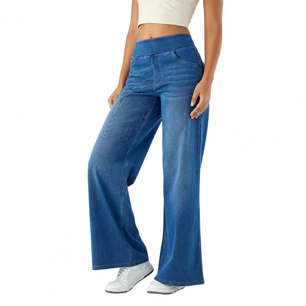 Duttini | Pull-On Wide Leg Jean for Women in Denim Blue