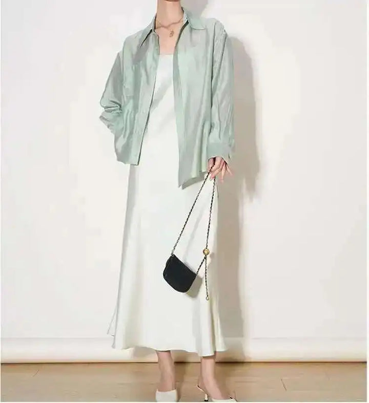 Duttini | Silk Poplin Blouse for Women in Flowing Fit