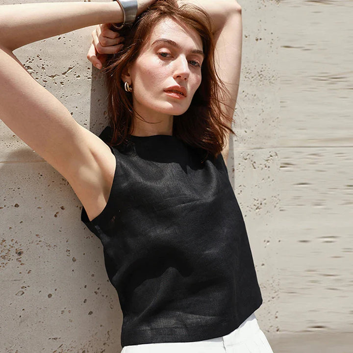 Duttini | Reversible Linen Crop Top for Women