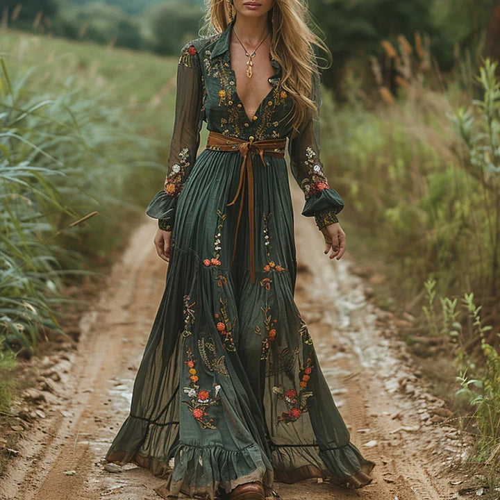 Duttini | Modern Bohemian Floral Maxi Dress for a Polished Look